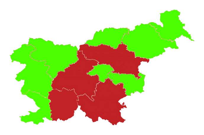 The lucky regions in green